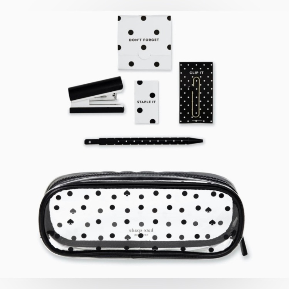 Kate Spade New York Decorative Desk Gift Set Classic Black Kate Dot